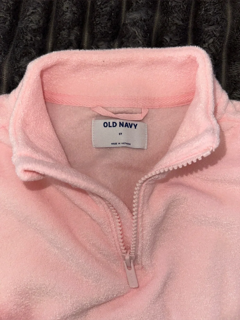 Old Navy toddler girl Classic Half-Zip Pink Fleece Pullover Sweater